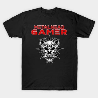 Metalhead Gamer Demon Skull Red T-Shirt